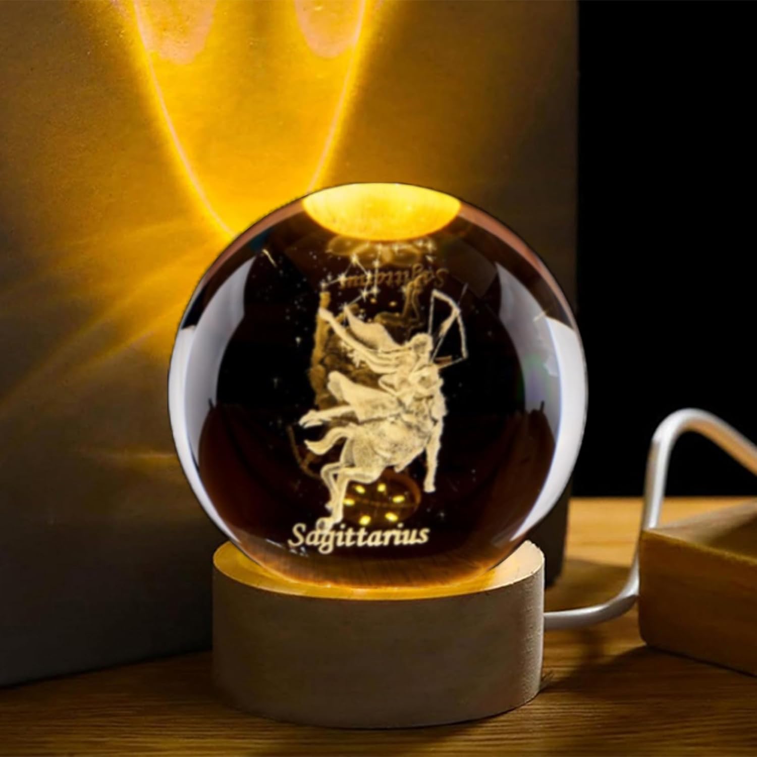 3D Sagittarius Crystal Ball wi - Paper Weight Crystal recension och pris